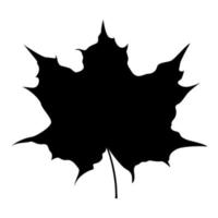 Maple leaf silhouette icon black color vector