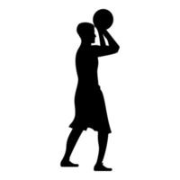 jugador de baloncesto lanza a un hombre de baloncesto vector
