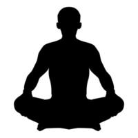 Man in pose lotus Yoga pose Meditation position vector