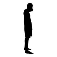 Man covering his mouth Silhouette concept close vector