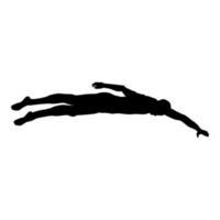 Sportsman swimming Man floats crawl silhouette vector