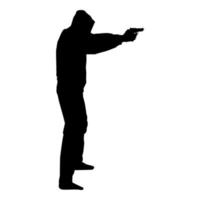 Man in the hood with gun Concept danger vector