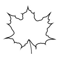 Maple leaf silhouette icon black color vector