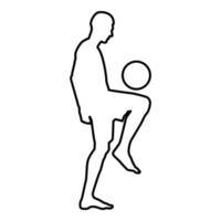 Soccer player juggling ball with his knee or vector