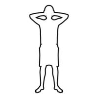 Man covering his ears silhouette front view vector