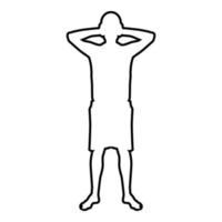 Man covering his ears silhouette front view vector