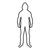 Man in the hood concept danger silhouette front vector