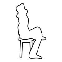 Man sitting pose with hands behinds head Young vector