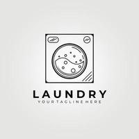 Laundry line art logo vector illustration design graphic