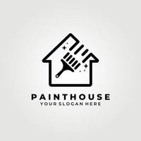 paint house , house coloring , cat logo vector illustration design graphic