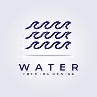 wave water ocean flow logo icon symbol sign element label vector illustration design simple line monoline simple minimal