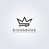 crown book with tag creative logo vector illustration design