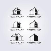 Conjunto y paquete de la industria de la construcción logotipo Ícono símbolo ilustración vectorial diseño gráfico vector