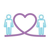 heart and men avatars vector design