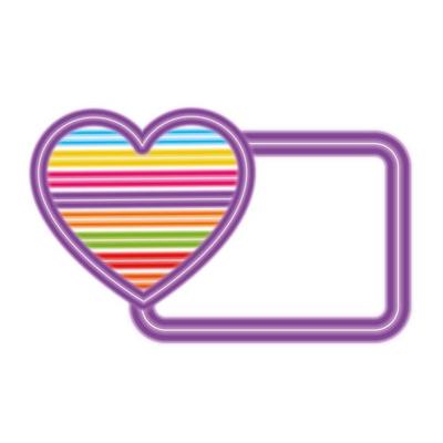 Isolated lgtbi striped heart and frame vector design