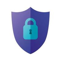 Isolated padlock inside shield vector design