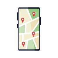 Isolated gps marks on smartphone vector design