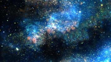 exploración espacial a través de la nebulosa de la nube del espacio exterior. video