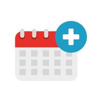 calendar with cross symbol on white background vector