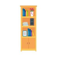 book shelves wooden furniture, literature, indoor object vector