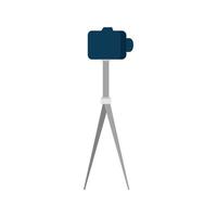 video camera on tripod, isolated icon vector