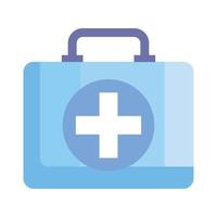 first aid kit on white background, health, help and medical concept vector