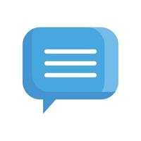 mensaje de chat en la burbuja del habla, sobre fondo blanco en forma de rectángulo vector