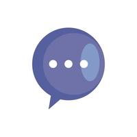 chat message in speech bubble, on white background in circle shape vector