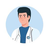 masculine doctor on white background vector