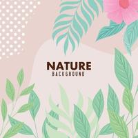 nature background, branches with tropical nature leaves of pastel color vector