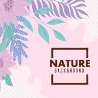 nature background, flowers and tropical nature leaves of pastel color vector