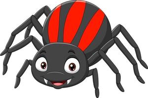 Cartoon funny spider on white background