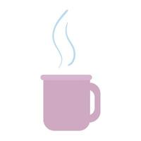 coffee mug with steam, hot drink isolated icon vector