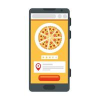 Smartphone with pizza of safe delivery vector design