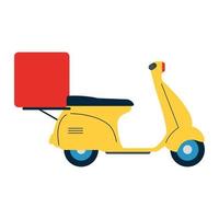 Delivery motorcycle with box vector design