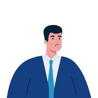 sad businessman avatar vector design