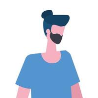 avatar young man using face mask isolated icon vector