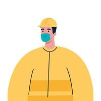 male constructer with mask vector design