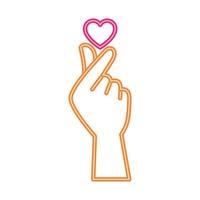 diseño de vector de corazón sobre mano