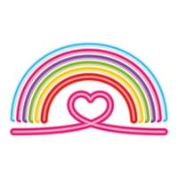 diseño de vector de corazón y arco iris lgtbi aislado