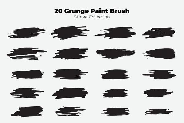 Grunge Paint Brush Stroke Collection