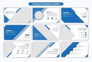 Creative business PowerPoint presentation slides template design. Use for modern keynote presentation background, brochure design, website slider, landing page, annual report, company profile. vector