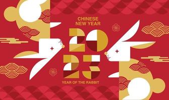 Happy new year, Chinese New Year 2023 , Year of the Rabbit , Chinese Traditional. vector