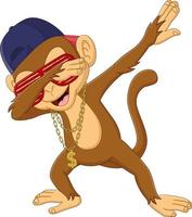 Cartoon dabbing monkey on white background vector