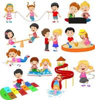 Cartoon children with different hobbies and sport activities vector
