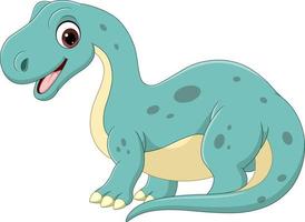 Cartoon funny baby brontosaurus dinosaur vector