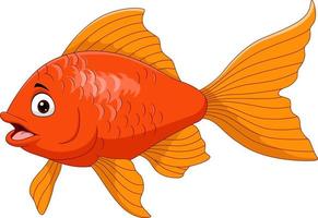 Cartoon golden fish isolated on white background