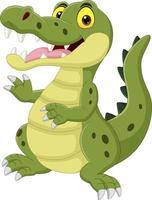 Cartoon funny crocodile isolated on white background vector
