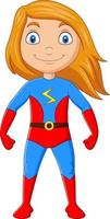 Cartoon superhero girl isolated on white background vector