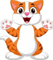 Cartoon funny cat on white background vector